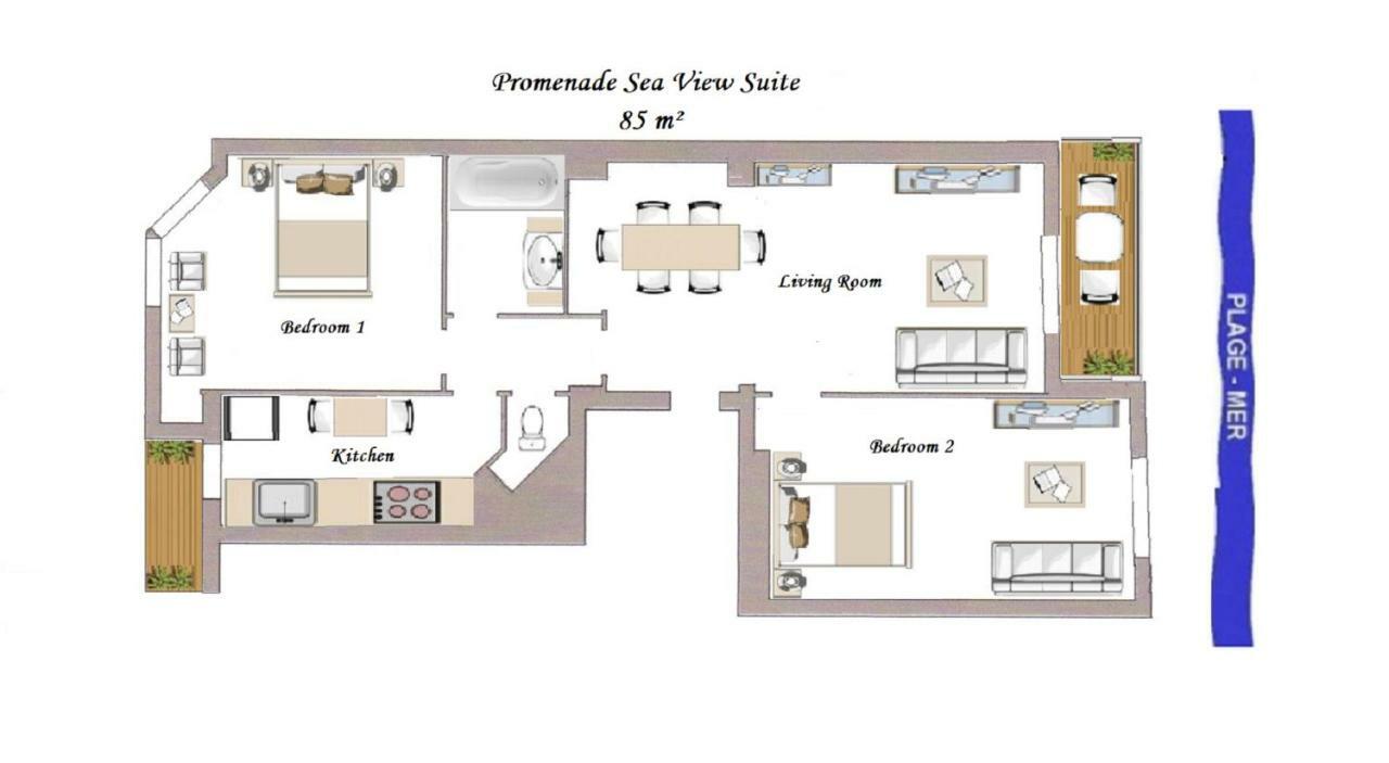 Sea Front - Panoramic View With Terrace - 85 M * Nizza